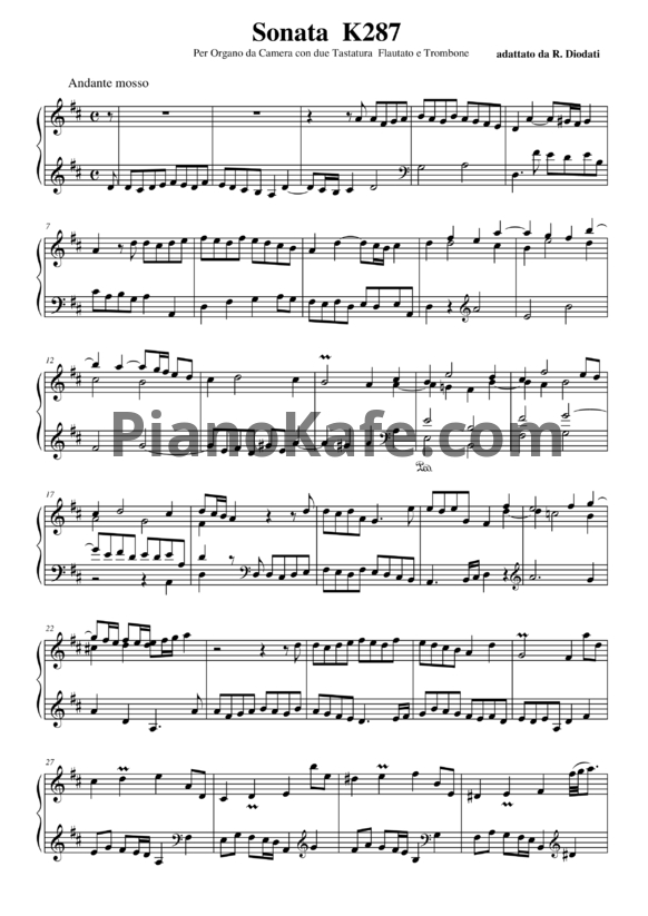 Ноты Д. Скарлатти - Соната K287 - PianoKafe.com