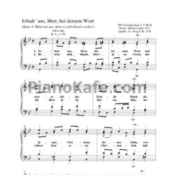 Ноты И. Бах - Erhalt' uns, Herr, bei deinem Wort (BWV 6) - предпросмотр