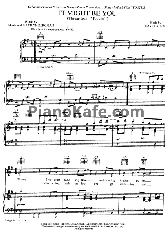Ноты Stephen Bishop - It might be you - PianoKafe.com