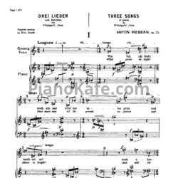 Ноты Антон Веберн - Три песни (Op. 25) - предпросмотр