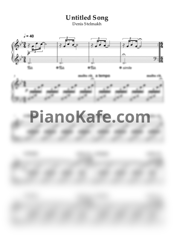 Ноты Denis Stelmakh - Untitled Song - PianoKafe.com