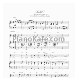 Ноты Elvis Presley - Don't - предпросмотр
