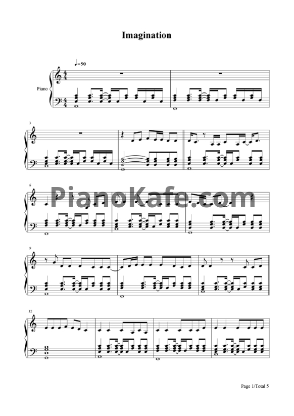 Ноты Shawn Mendes - Imagination - PianoKafe.com