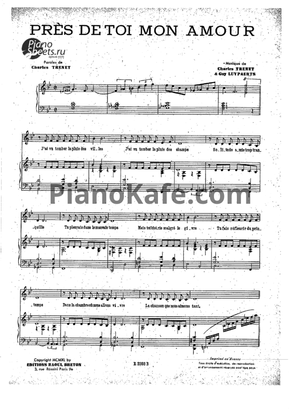 Ноты Charles Trenet - Les chansons de (Книга нот) - PianoKafe.com