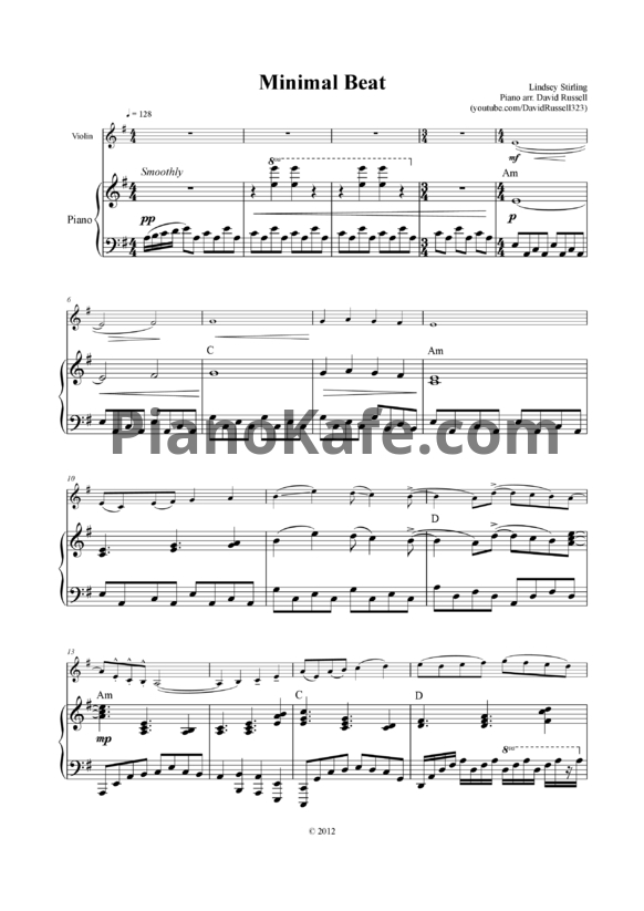 Ноты Lindsey Stirling - Minimal beat - PianoKafe.com