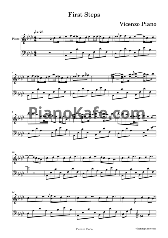 Ноты Vicenzo Piano - First steps - PianoKafe.com