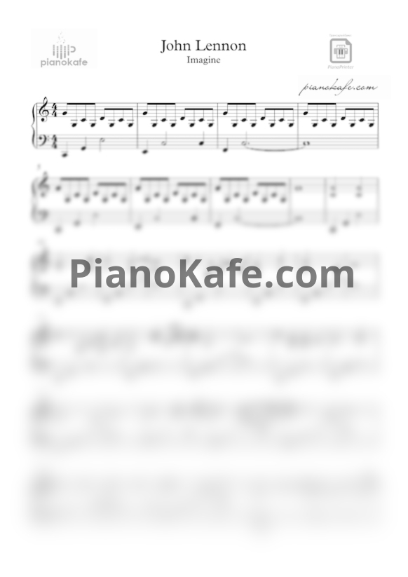 Ноты John Lennon - Imagine (Версия 4) - PianoKafe.com