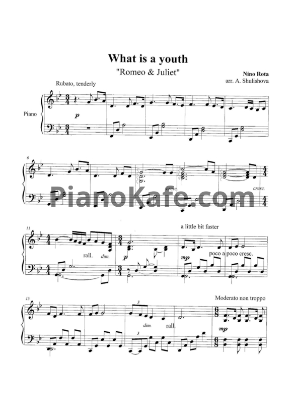 Ноты А. А. Шулишова - Переложения для фортепиано современной музыки - PianoKafe.com