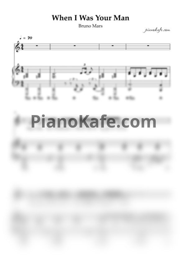 Ноты Bruno Mars - When I was your man (Версия 2) - PianoKafe.com