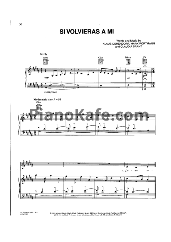 Ноты Josh Groban - Si volvieras a mi - PianoKafe.com