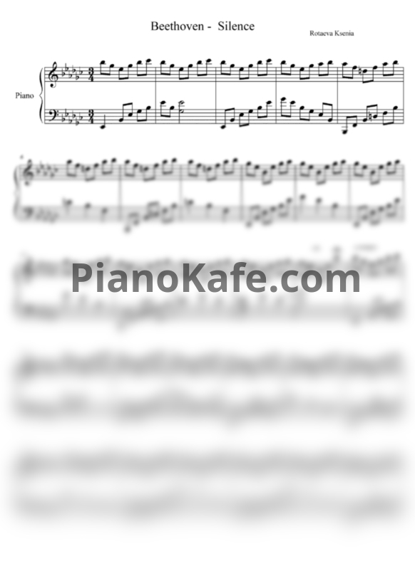 Ноты Ernesto Cortazar - Beethoven silence - PianoKafe.com