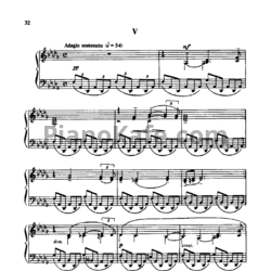 Ноты Сергей Рахманинов - Музыкальный момент №5 Des-dur (Op. 16) - предпросмотр