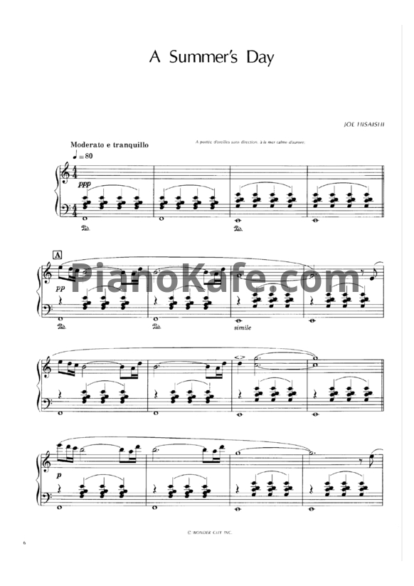 Ноты Joe Hisaishi - Piano stories 1 (Книга) - PianoKafe.com