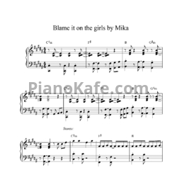Ноты Mika - Blame it on the girls - предпросмотр