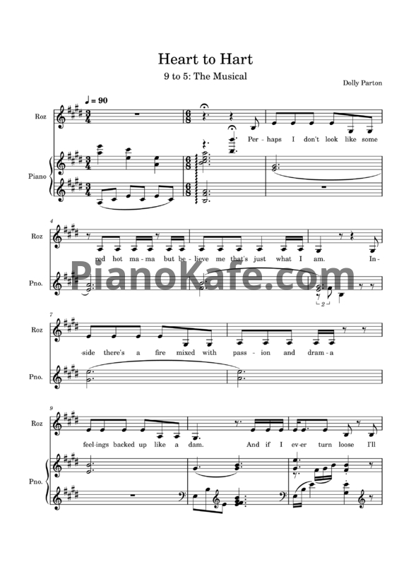 Ноты Dolly Parton - Heart to hart - PianoKafe.com