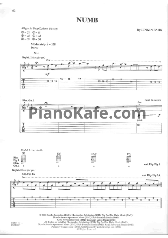 Ноты Linkin Park - Numb (Версия 3) - PianoKafe.com