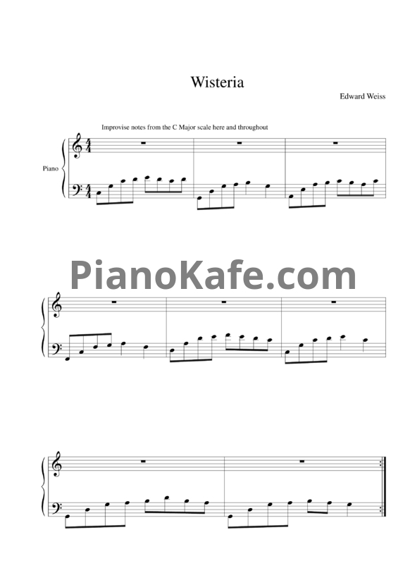 Ноты Edward Weiss - Wisteria - PianoKafe.com