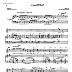 Ноты George Gershwin - Summertime (Версия 2) - предпросмотр