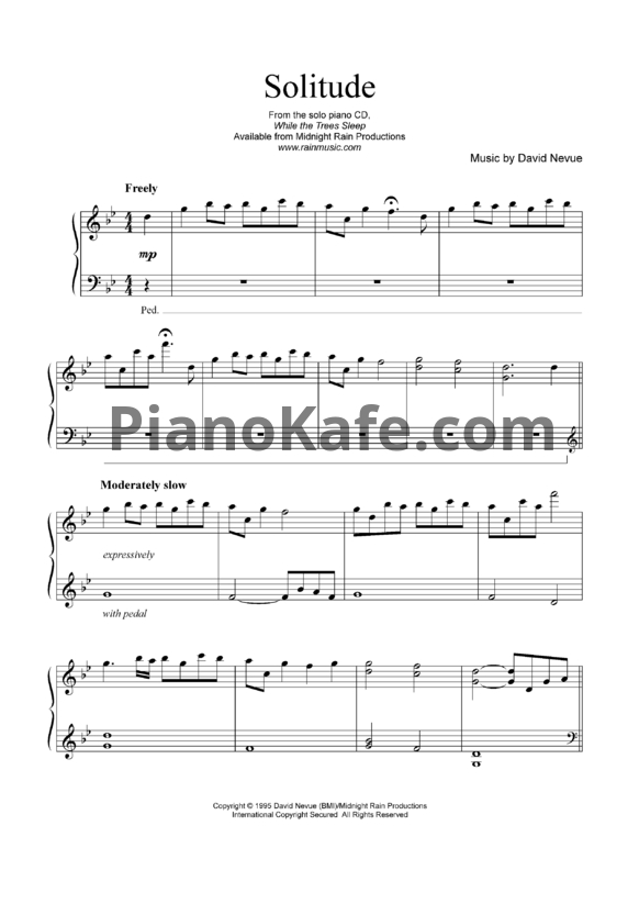 Ноты David Nevue - Solitude - PianoKafe.com