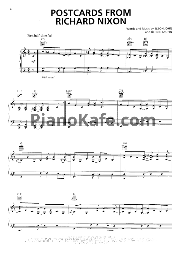 Ноты Elton John - The captain and the kid (Книга нот) - PianoKafe.com