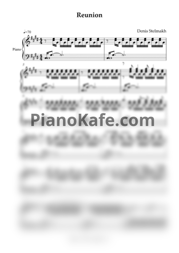 Ноты Denis Stelmakh - Reunion - PianoKafe.com