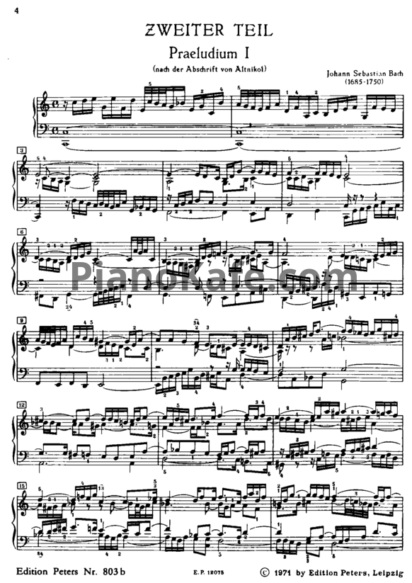 Ноты И. Бах - Хорошо темперированный клавир. Том 2 (Редакция А. Кройца и Г. Келлера) - PianoKafe.com