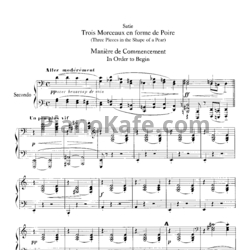 Ноты Erik Satie - 3 Morceaux en Forme de Poire (для фортепиано в 4 руки) - предпросмотр