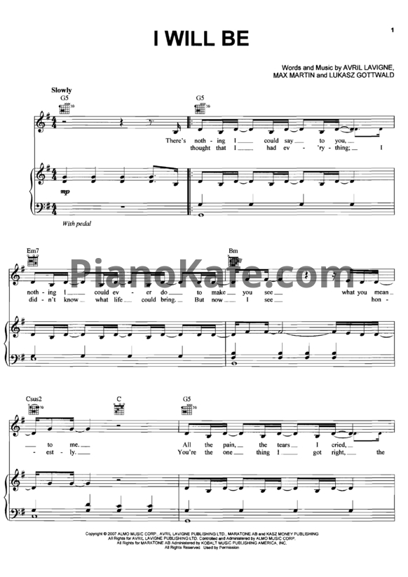 Ноты Leona Lewis - I will Be - PianoKafe.com