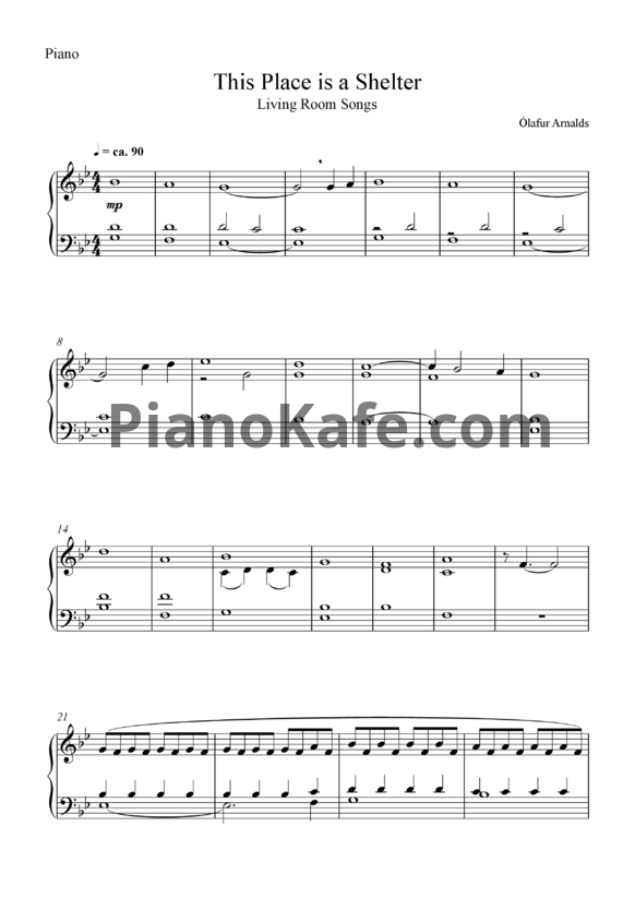 Ноты Olafur Arnalds - Happiness does not wait - PianoKafe.com