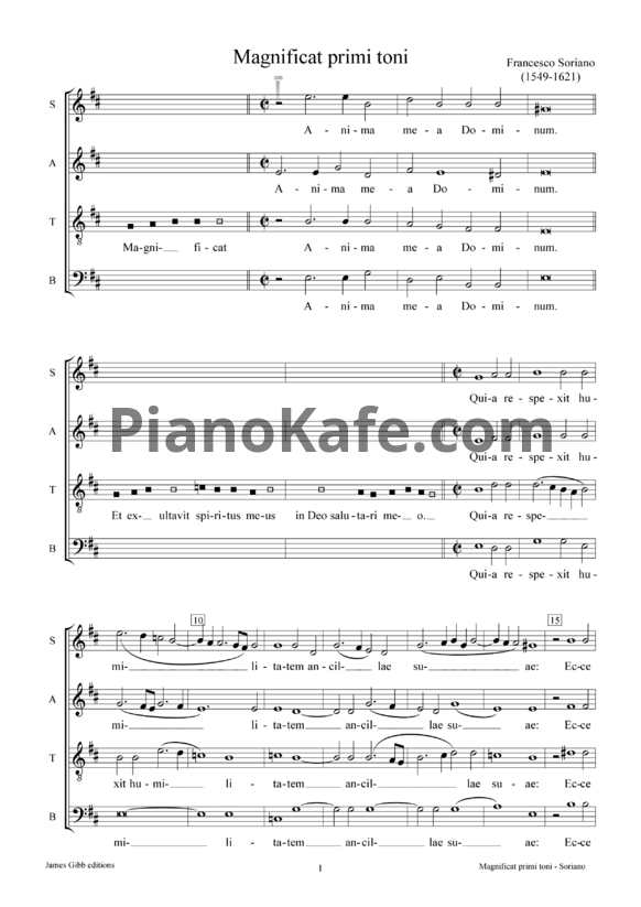 Ноты Ф. Сориано - Magnificat primi toni - PianoKafe.com
