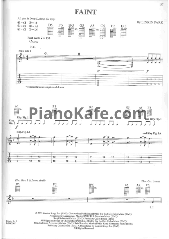 Ноты Linkin Park - Faint (Версия 2) - PianoKafe.com