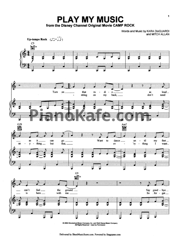Ноты Jonas Brothers - Play my music - PianoKafe.com