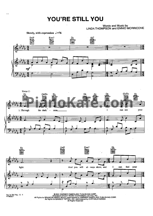 Ноты Josh Groban - You're still you - PianoKafe.com