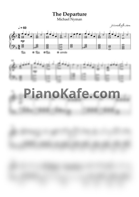 Ноты Michael Nyman - The departure - PianoKafe.com