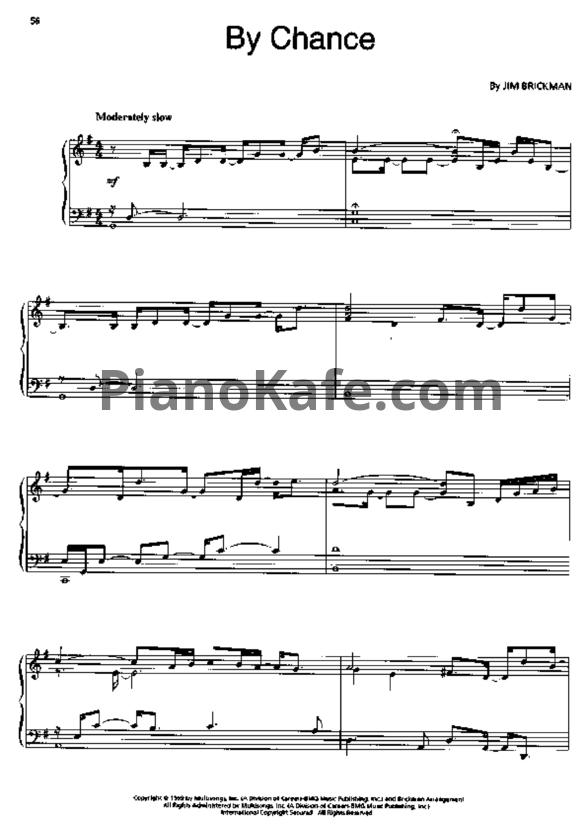 Ноты Jim Brickman - By chance - PianoKafe.com