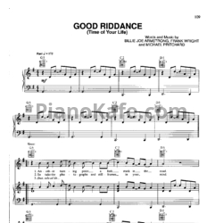 Ноты Green Day - Good riddance (Time of your life) - предпросмотр
