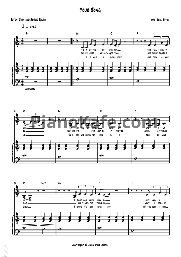 Ноты Ellie Goulding - Your song - PianoKafe.com
