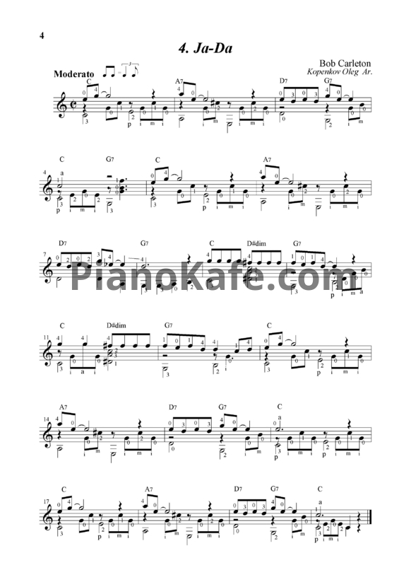 Ноты Bob Carleton - Ja-Da - PianoKafe.com