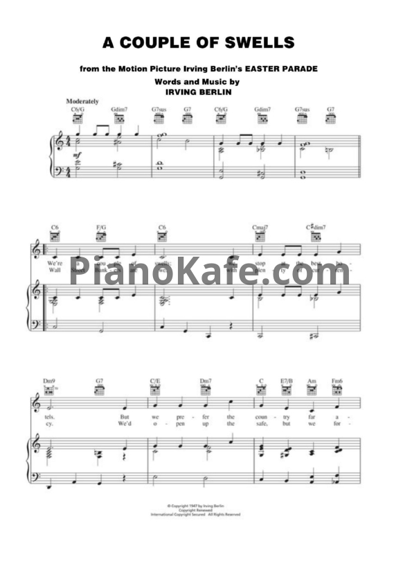 Ноты Irving Berlin - A couple of swells - PianoKafe.com