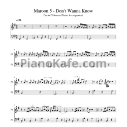 Ноты Maroon 5 feat. Kendrick Lamar - Don't wanna know - предпросмотр