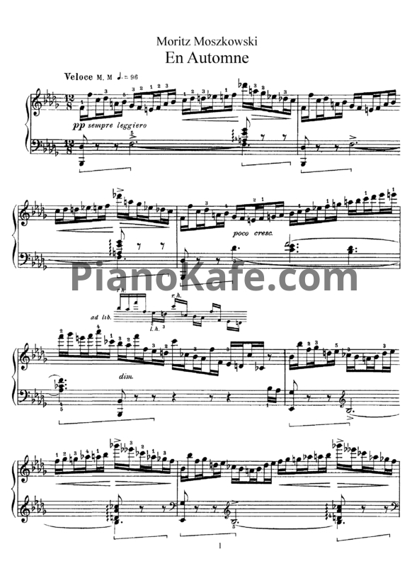 Ноты Мориц Мошковский - En automne - PianoKafe.com