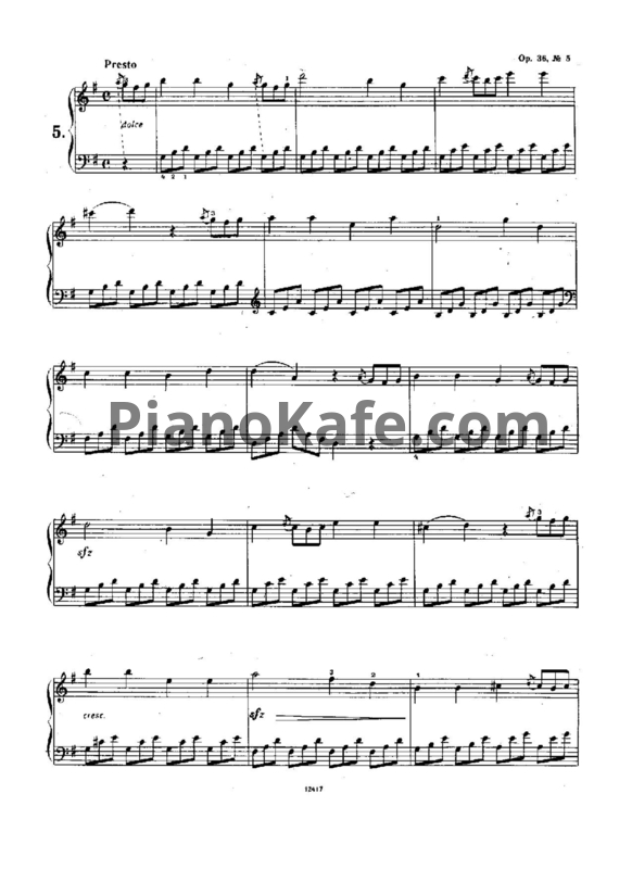 Ноты Муцио Клементи - Соната соль мажор (Op. 36, №5) - PianoKafe.com