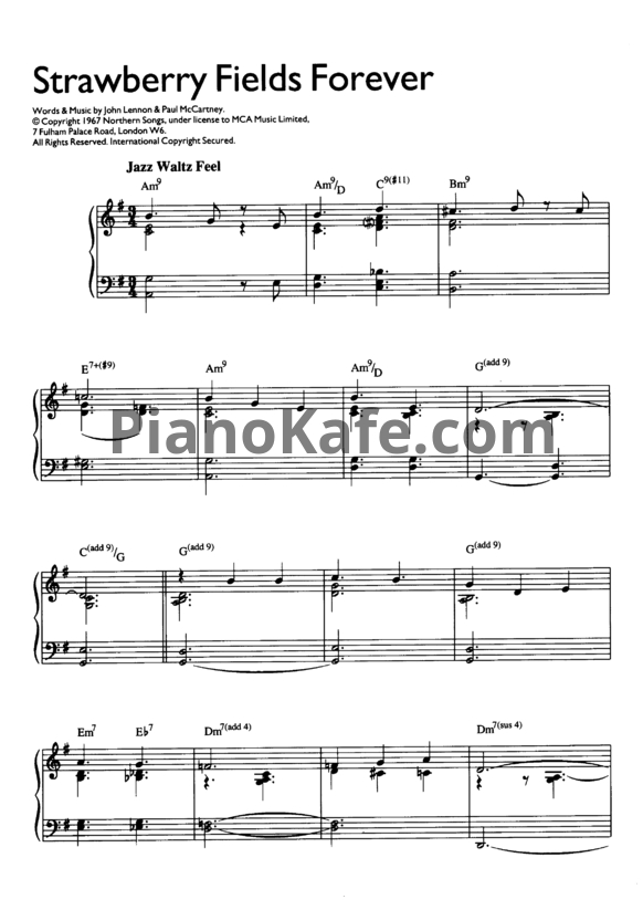 Ноты The Beatles for jazz piano - PianoKafe.com