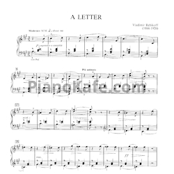Ноты Владимир Ребиков - Письмо - предпросмотр