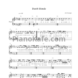 Ноты Avril Lavigne - Dumb blonde - предпросмотр
