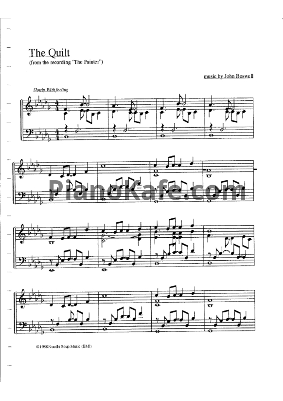 Ноты John Boswell - The quilt - PianoKafe.com