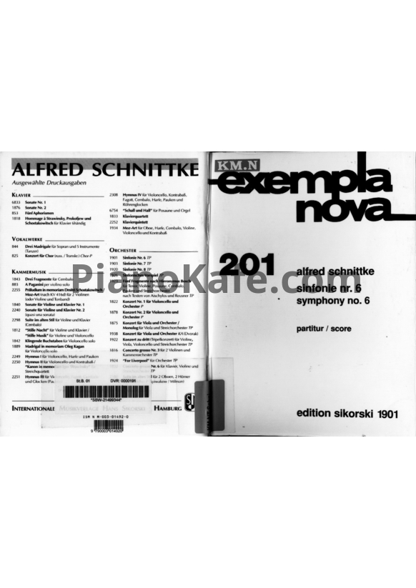 Ноты Альфред Шнитке - Симфония №6 (Op. 225) - PianoKafe.com