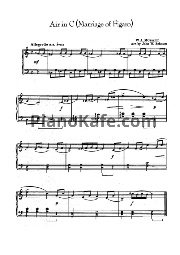 Ноты В. Моцарт - Best of Mozart for piano solo - PianoKafe.com