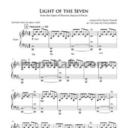 Ноты Ramin Djawadi - Light of the seven
