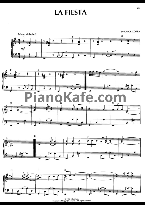 Ноты Chick Corea - La fiesta - PianoKafe.com